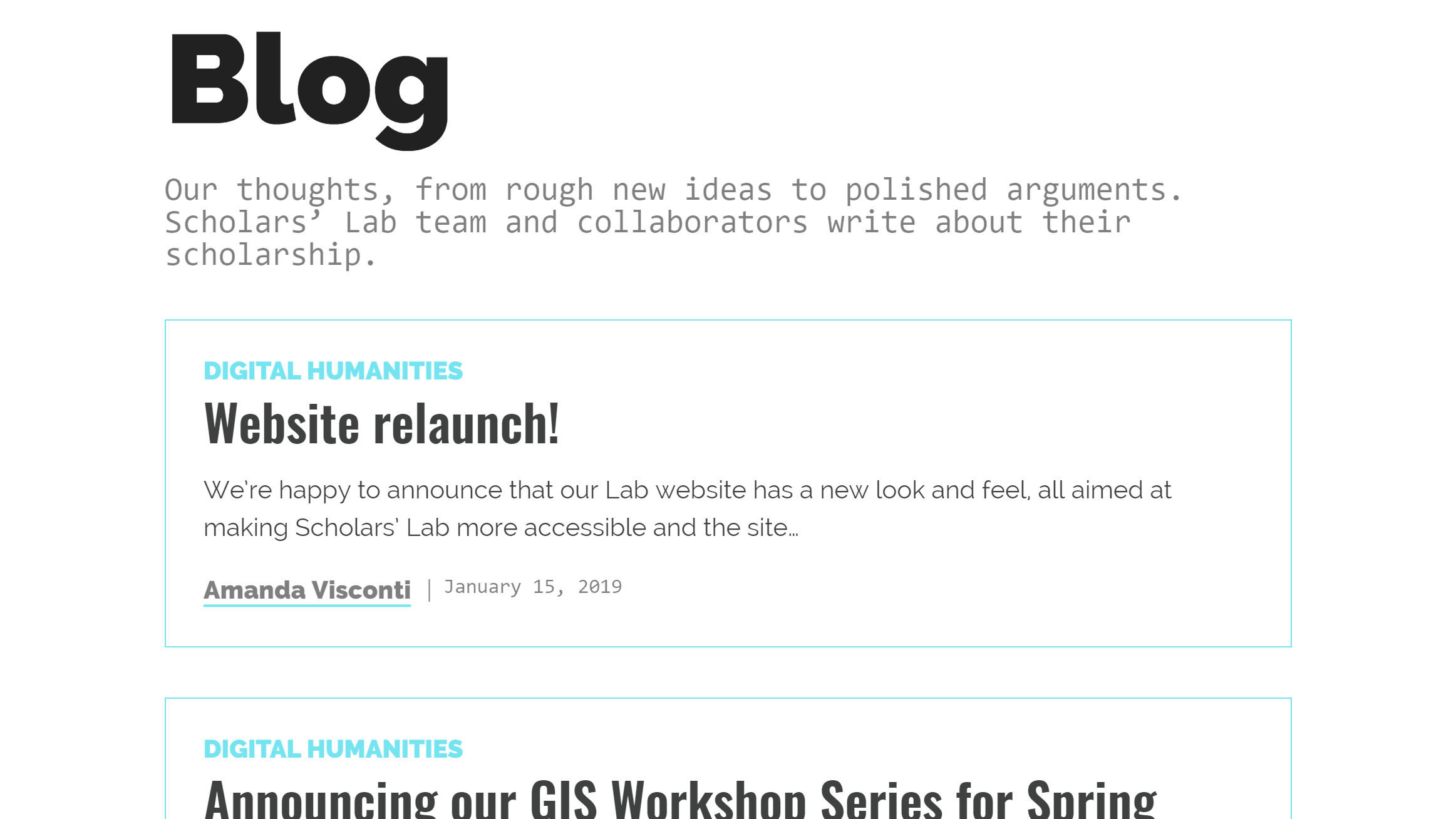 Scholars' Lab blog